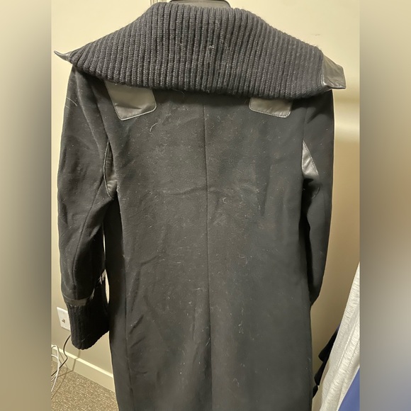 Black Mackage Wool Knee Length Coat - Picture 2 of 7